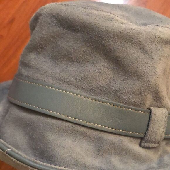 Coach Blue suede bucket hat size small